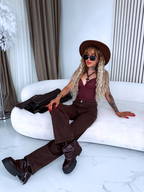 "MET GALA HM6765-2" džinsa bikses - CHOCO